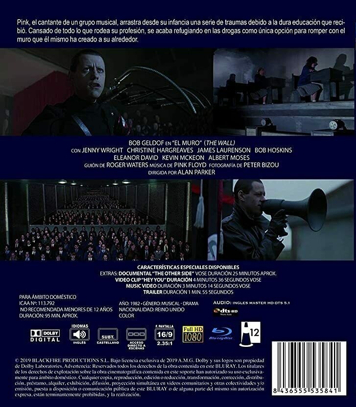 PINK FLOYD THE WALL (1982) Blu-Ray BRAND NEW (Spanish Package/English Audio)