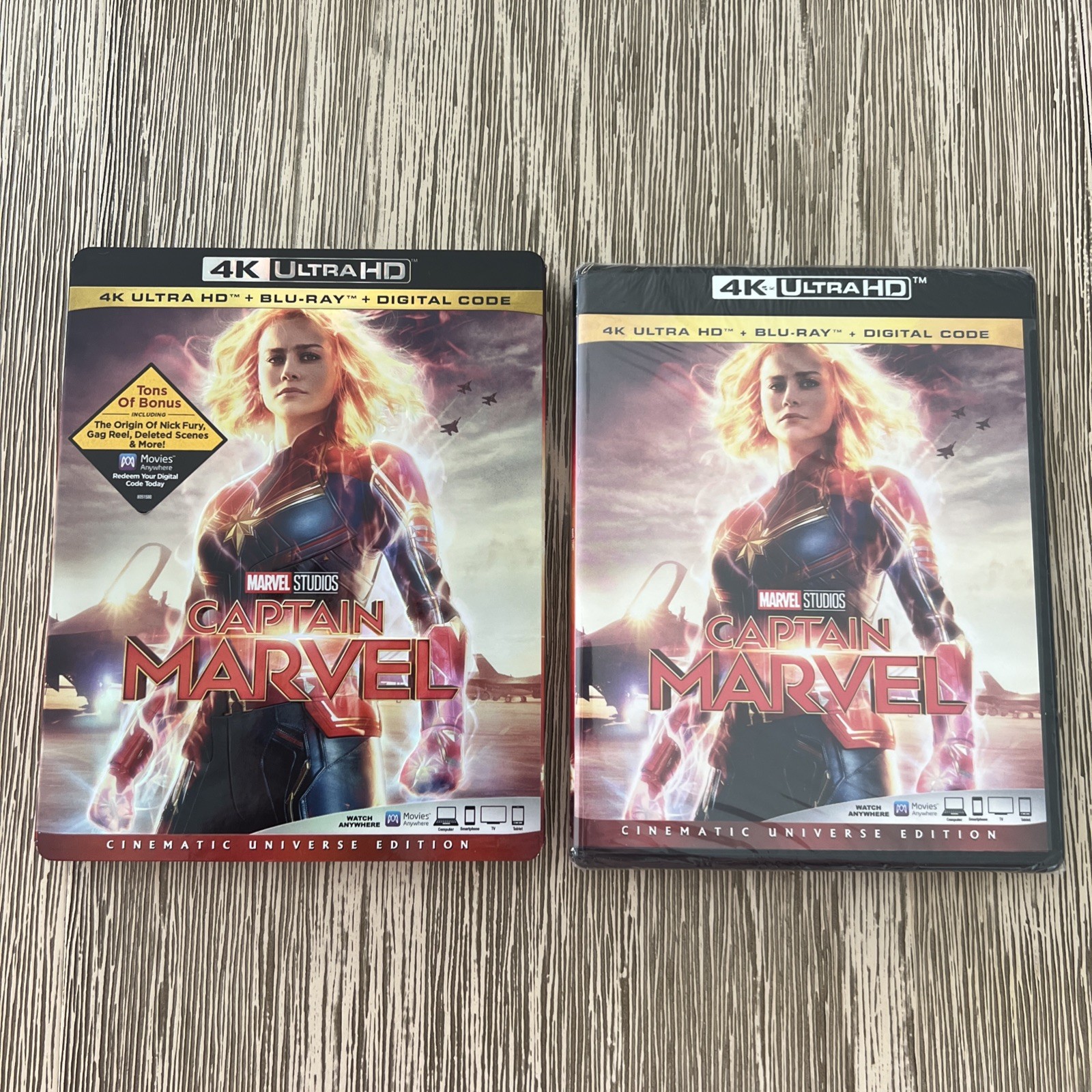 Captain Marvel (4K Ultra HD + Blu-Ray + Digital, 2019) w/Slipcover NEW & SEALED