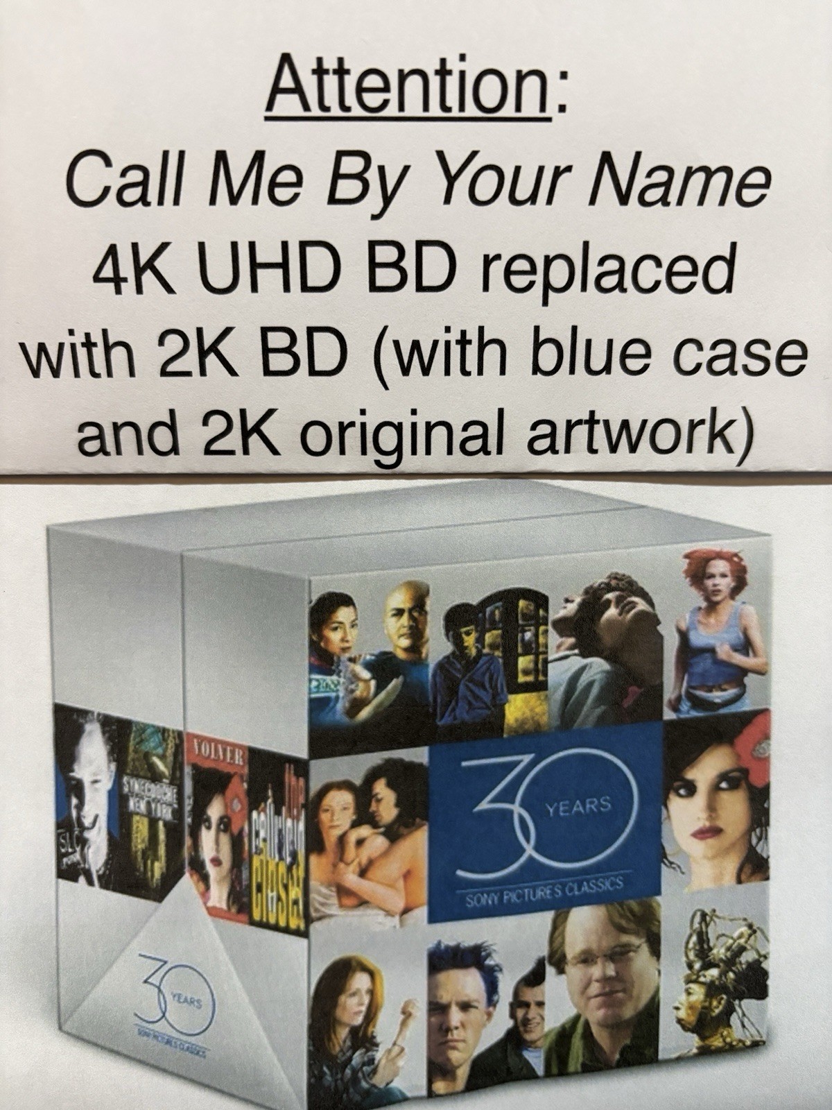 Sony Pictures Classics 30th Anni 4K Blu-ray box – Mint minus Armie & Chalamet