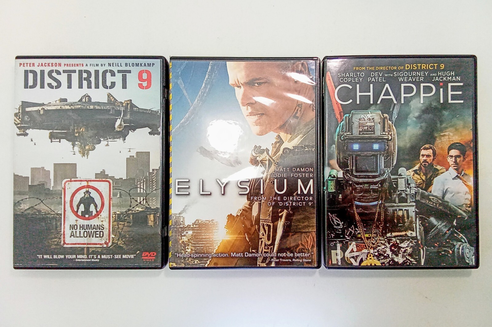 District 9, Elysium and Chappie DVD Lot of 3, Neill Blomkamp Collection, Sci-Fi