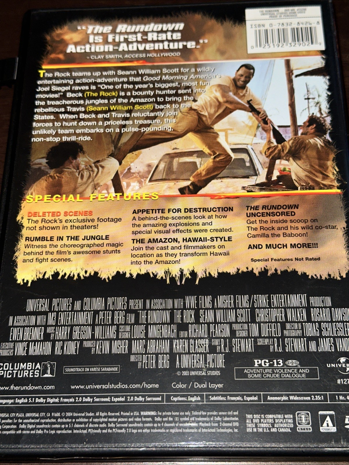The Rundown (DVD, 2004, Widescreen Edition) – Very Good
