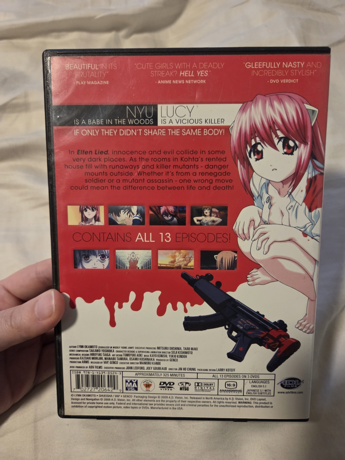 Elfen Lied Complete Collection DVD 3-Disc Set ADV Films Anime