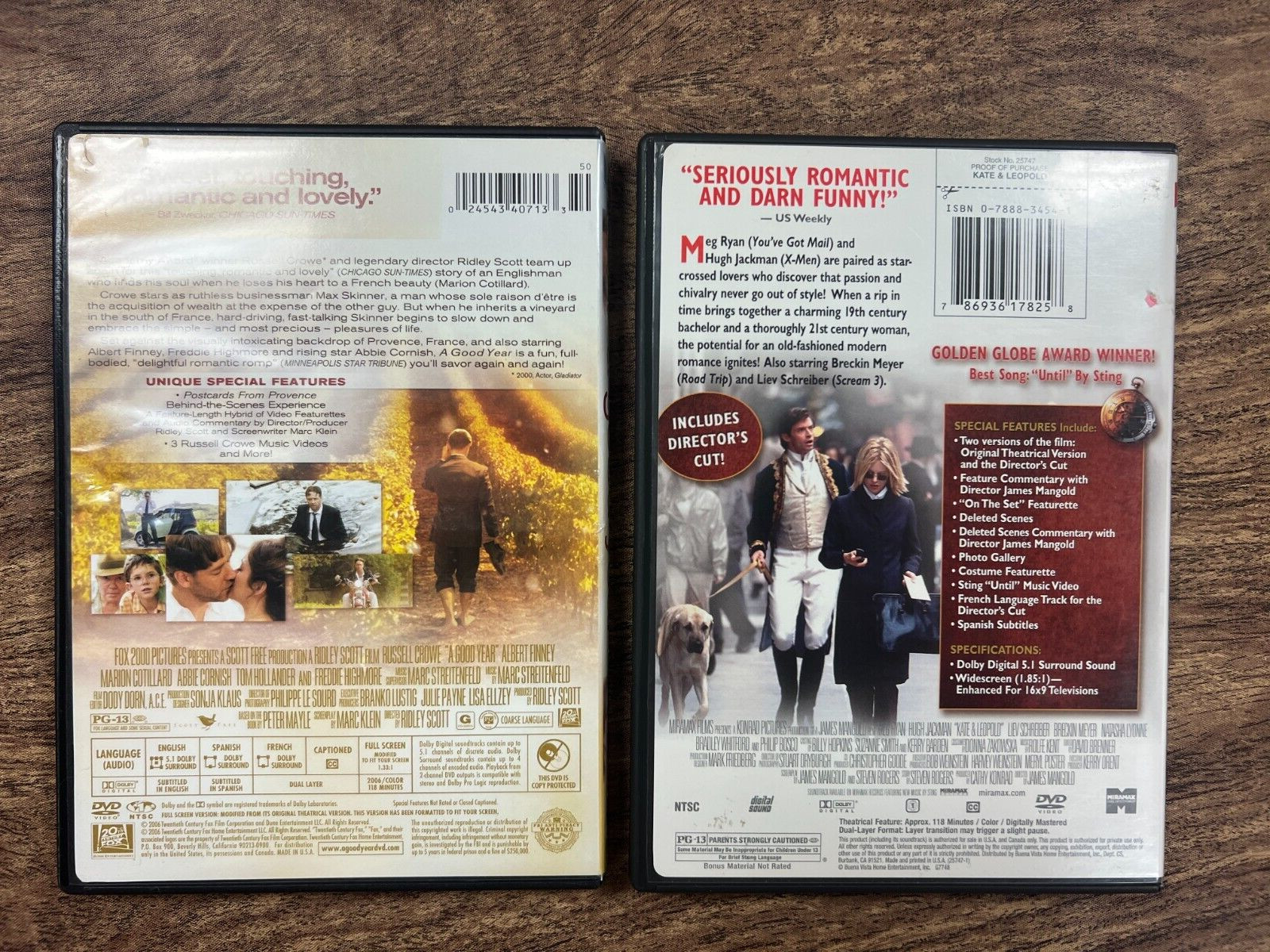 14 Romantic Comedy Movies -Various Titles and Actors – dated 2001-2010