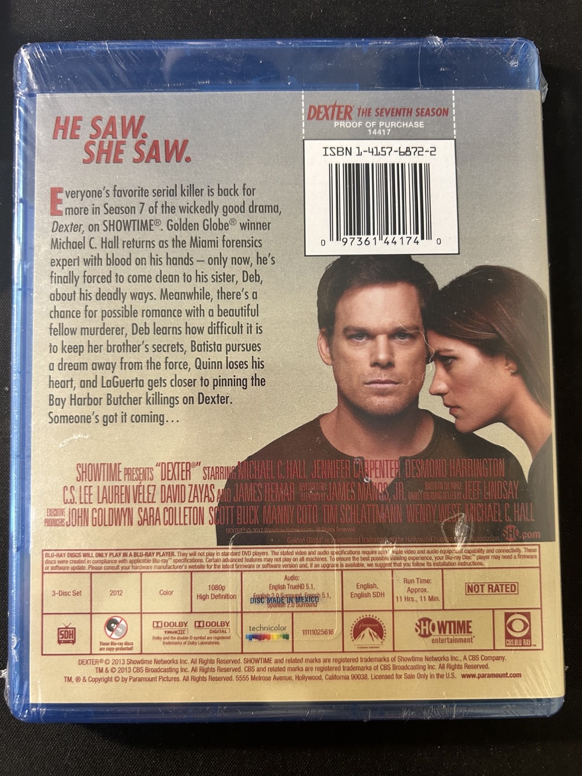 DEXTER : SEASON 7 (BLU-RAY) BRAND NEW SEALED