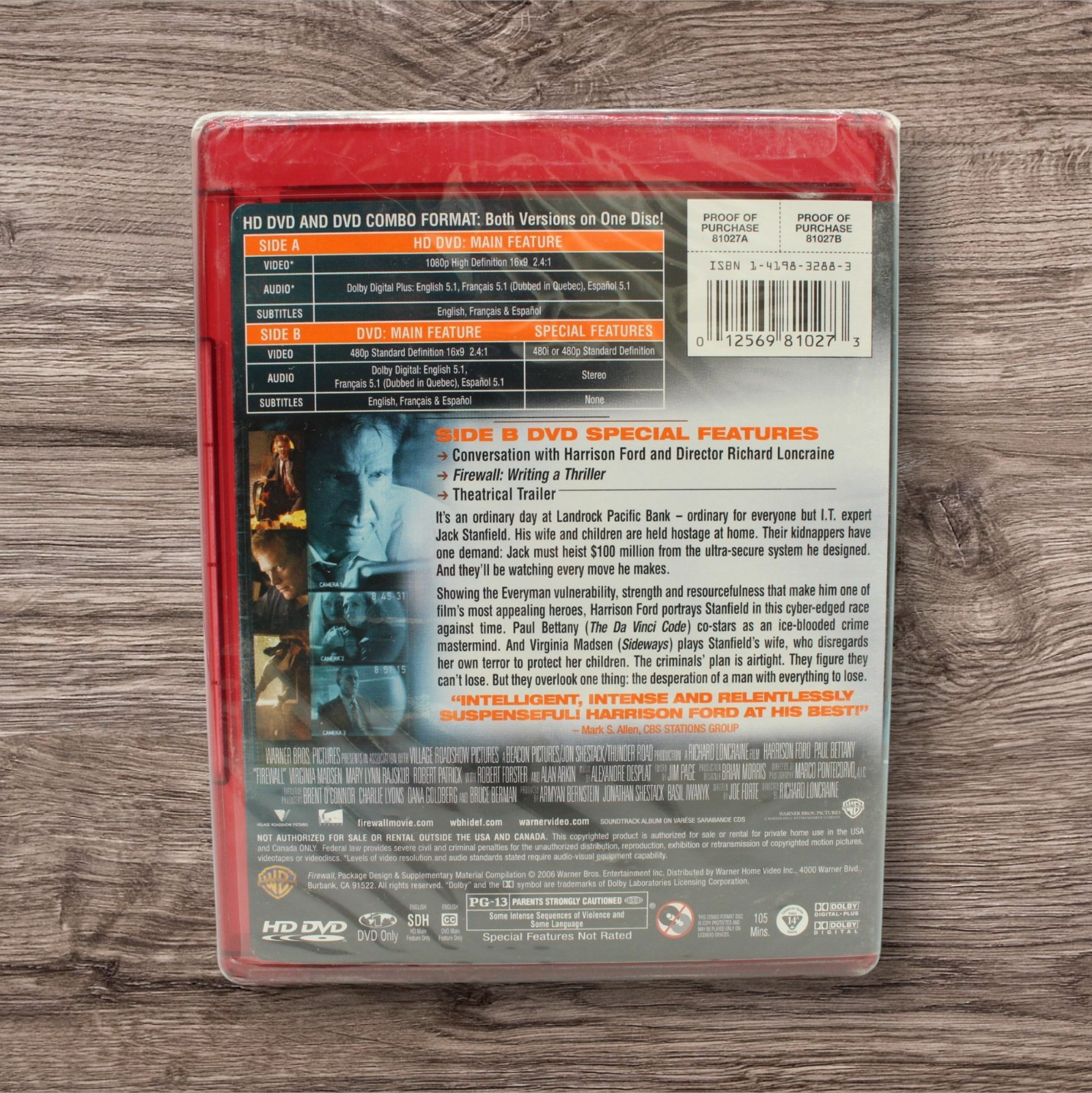 Firewall – Harrison Ford (HD DVD & DVD Combo Format) NEW SEALED FREE SHIPPING