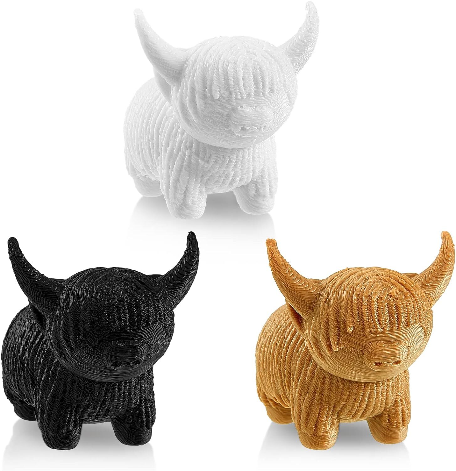 Henoyso 3 Pcs Highland Cow Figurine Decor Gift Cow…