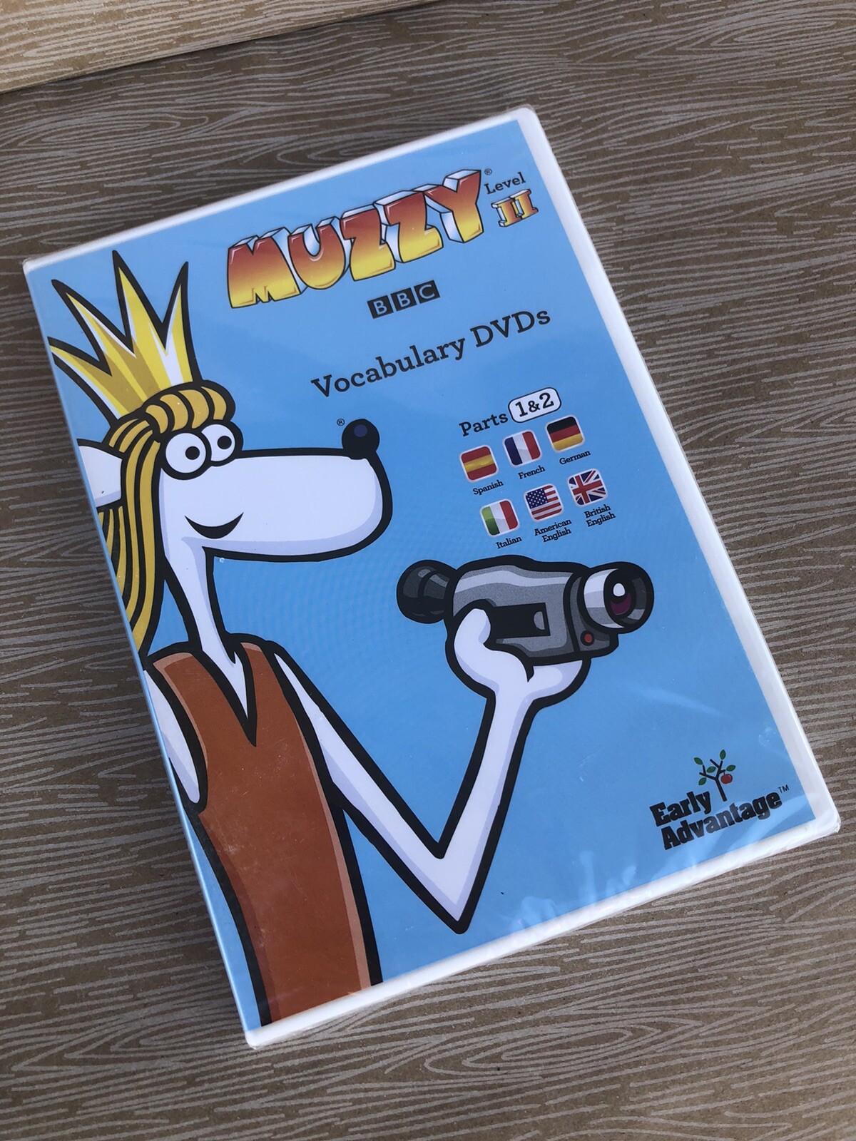 Muzzy Vocabulary DVDs Level 2 Spanish French German Italian American & British
