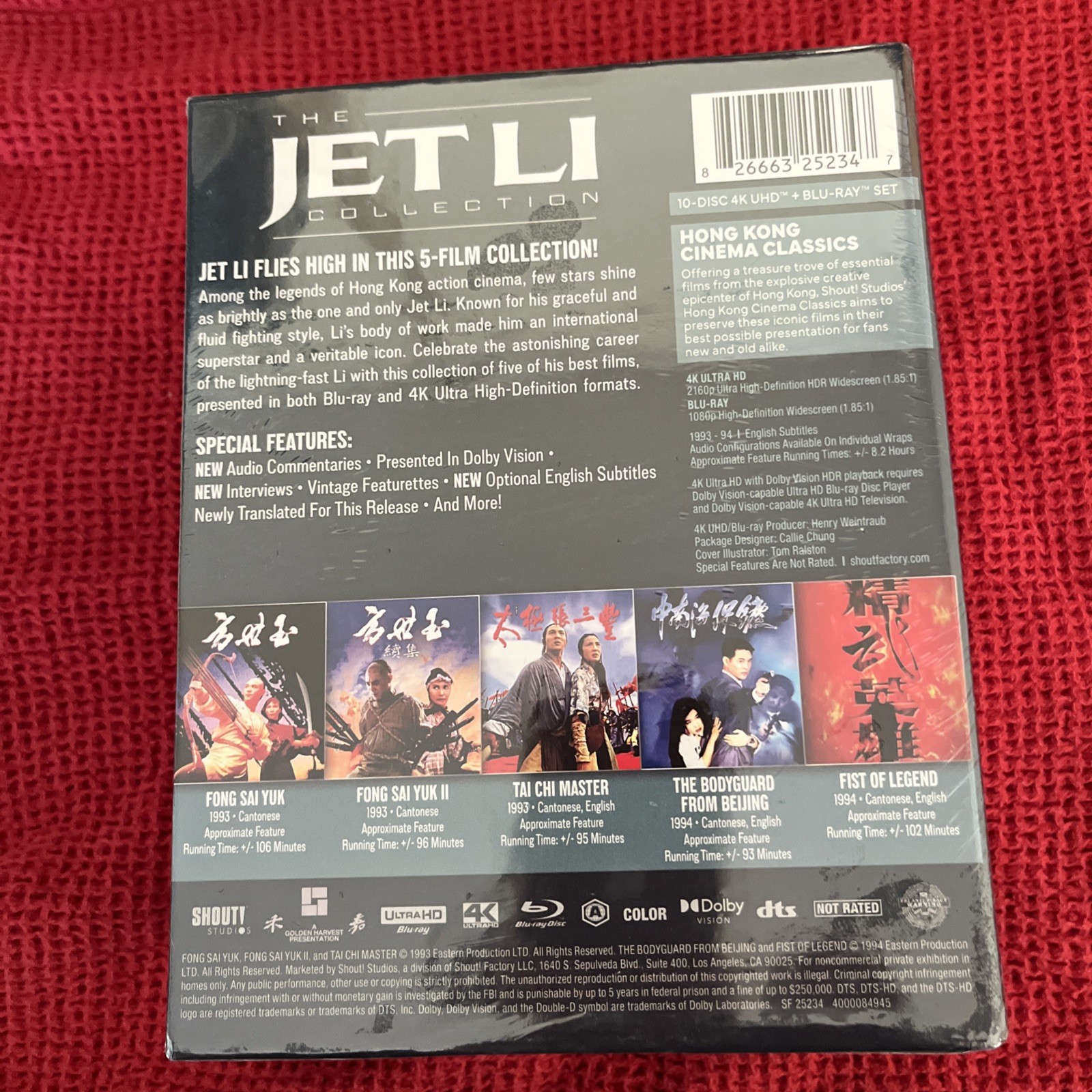 The Jet Li Collection (4K Ultra HD + Blu-ray, 2025, 10-Disc Box set) NEW!