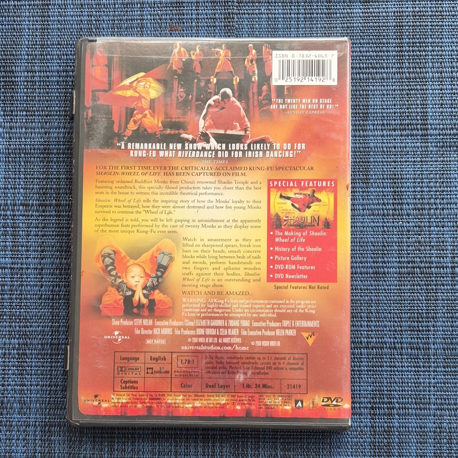 Universal Shaolin Wheel of Life DVD 2001 NR Martial Arts Nick Morris 84 min