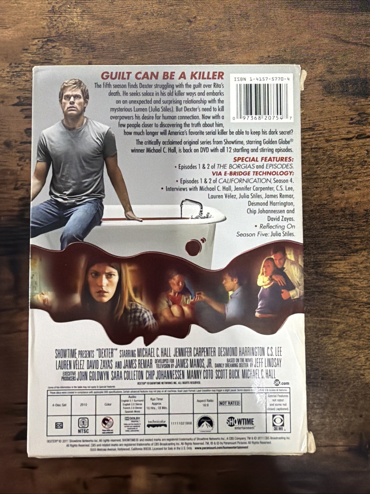 Showtime Ent. Dexter Fifth Season Box Set 4-Disc DVD Michael C. Hall Drama