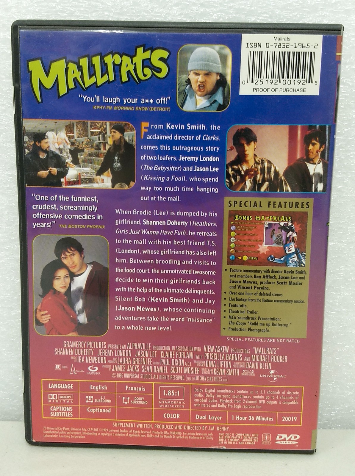 Lot of 4 Kevin Smith DVDs ~ Clerks 10th Clerks 2 Mallrats ~ Jay & Silent Bob