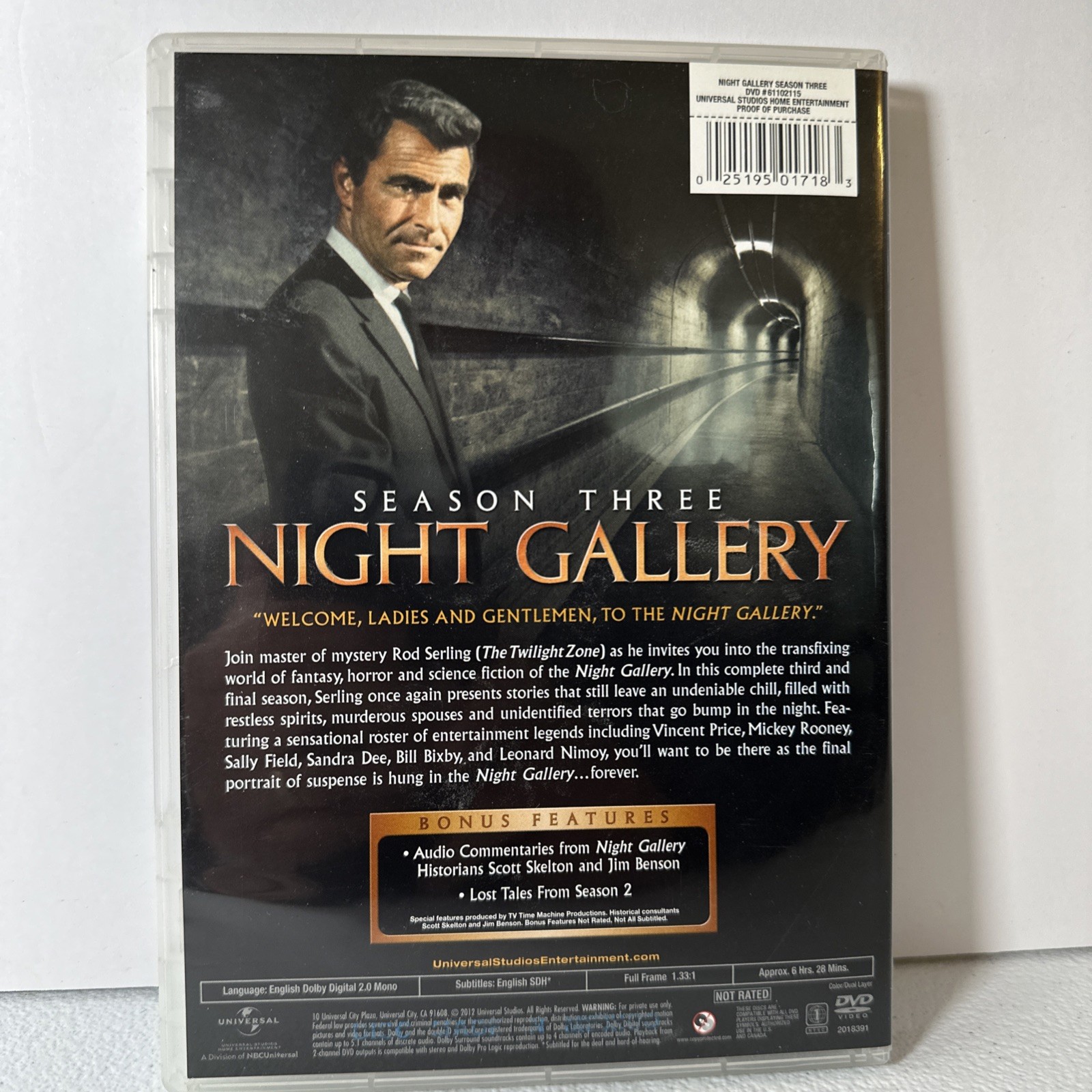 Night Gallery DVD Complete Series Seasons 1-3 Rod Serling