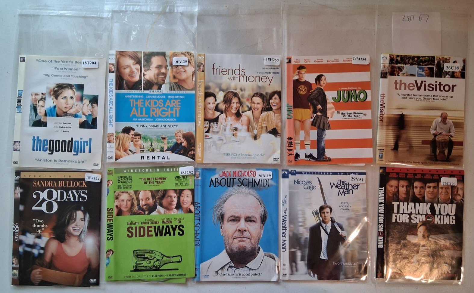 10 Widescreen Comedy Drama Movie DVDs / Artwork & DVD ONLY /Lot 67