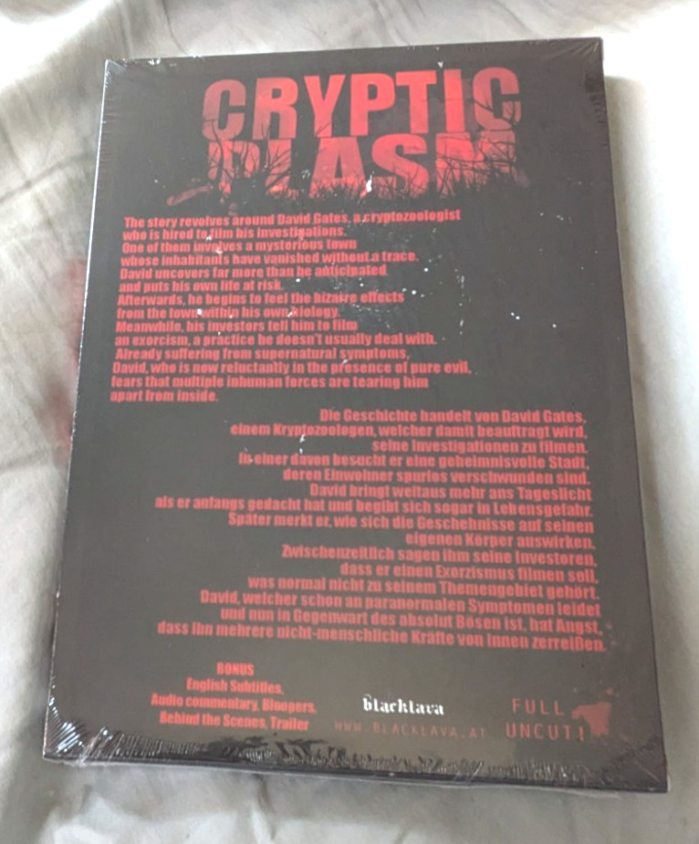 Cryptic Plasm DVD OOP Brian Paulin Uncut Gore Limited Slipcase Edition NEW (PAL)