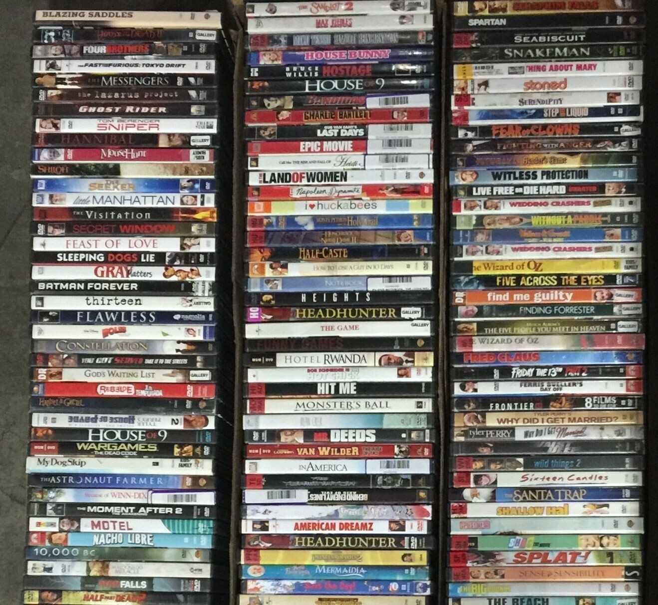 Wholesale Lot of 100 Used Assorted DVD Random Grab Bag DVDs Mostly Former Rental
